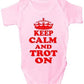 Keep Calm and Trot On Horse Pony Funny Baby Onesie Vest