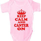 Keep Calm and Canter On Horse Pony Funny Baby Onesie Vest