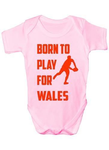 Born To Play For Wales Rugby Sport Baby Onesie Vest