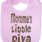 Mommy's Little Diva In Animal Print Baby Bib