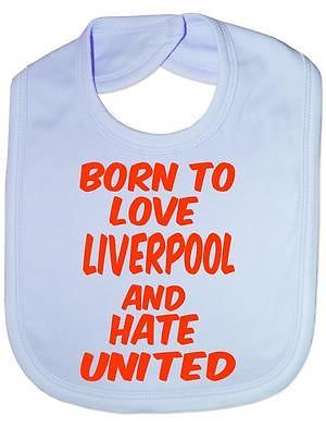 Print4U Unisex Baby's Love Liverpool Hate UNITED Bib