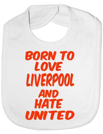 Print4U Unisex Baby's Love Liverpool Hate UNITED Bib