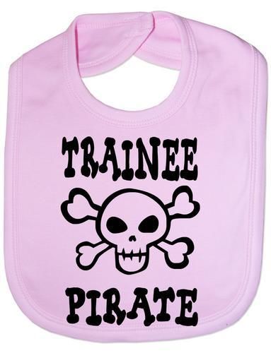 Trainee Pirate / Skull & Crossbones Babygrow Babies Bib