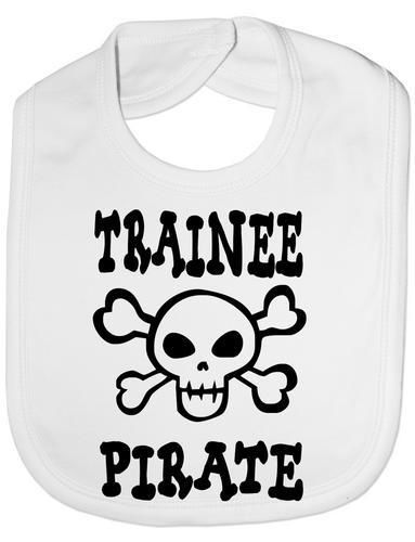 Trainee Pirate / Skull & Crossbones Babygrow Babies Bib