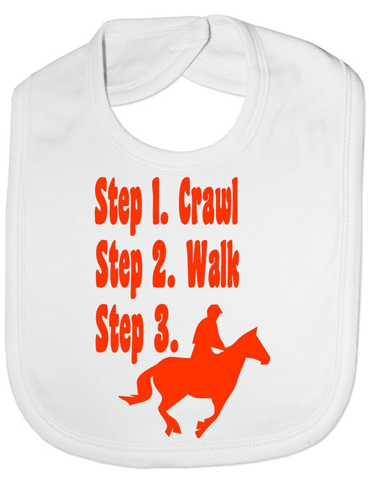 Steps To a Horse Riding Baby Bib