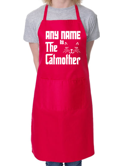 The Catmother Apron Any Name Pet Lover Gift Personalised BBQ Cat Lover