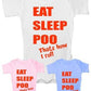 Eat Sleep Poo Funny Baby Onesie Vest Babygrow
