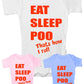 Eat Sleep Poo Funny Baby Onesie Vest Babygrow