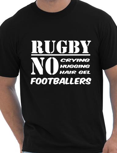 Funny Mens Rugby Shirt No Footballers T-Shirt