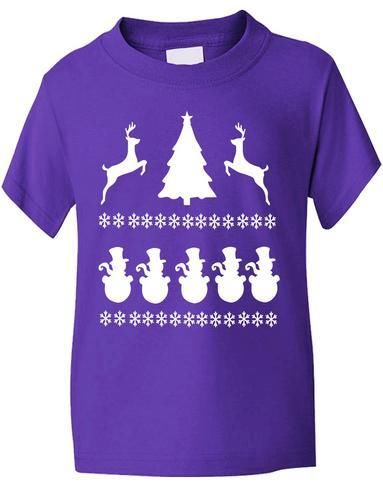 Christmas / Snowman Scene Boys Girls T-Shirt