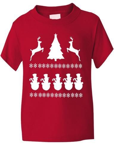 Christmas / Snowman Scene Boys Girls T-Shirt