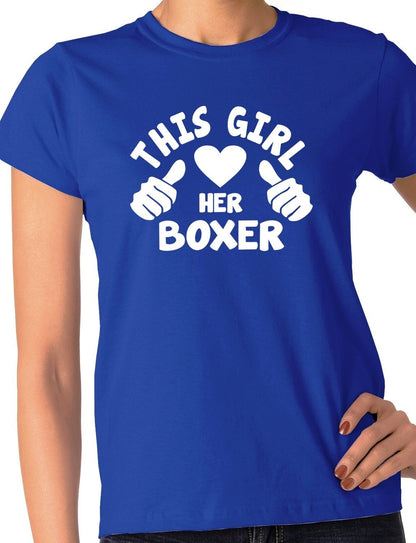 This Girl Loves Her Boxer Dog Ladies T-shirt
