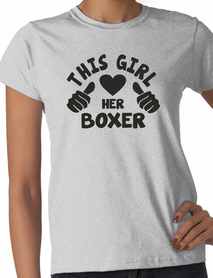 This Girl Loves Her Boxer Dog Ladies T-shirt