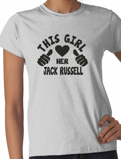 This Girl Loves Her Jack Russell Dog Ladies T-shirt