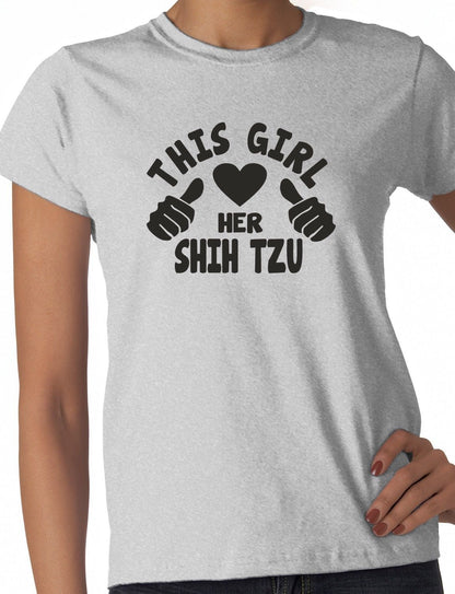 This Girl Loves Her Shih Tzu Dog Ladies T-shirt