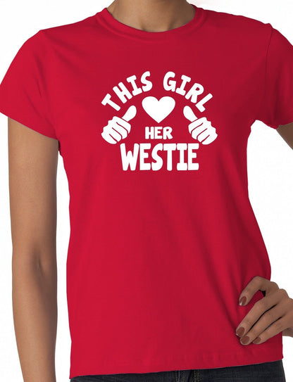 This Girl Loves Her Staffie Dog Ladies T-shirt