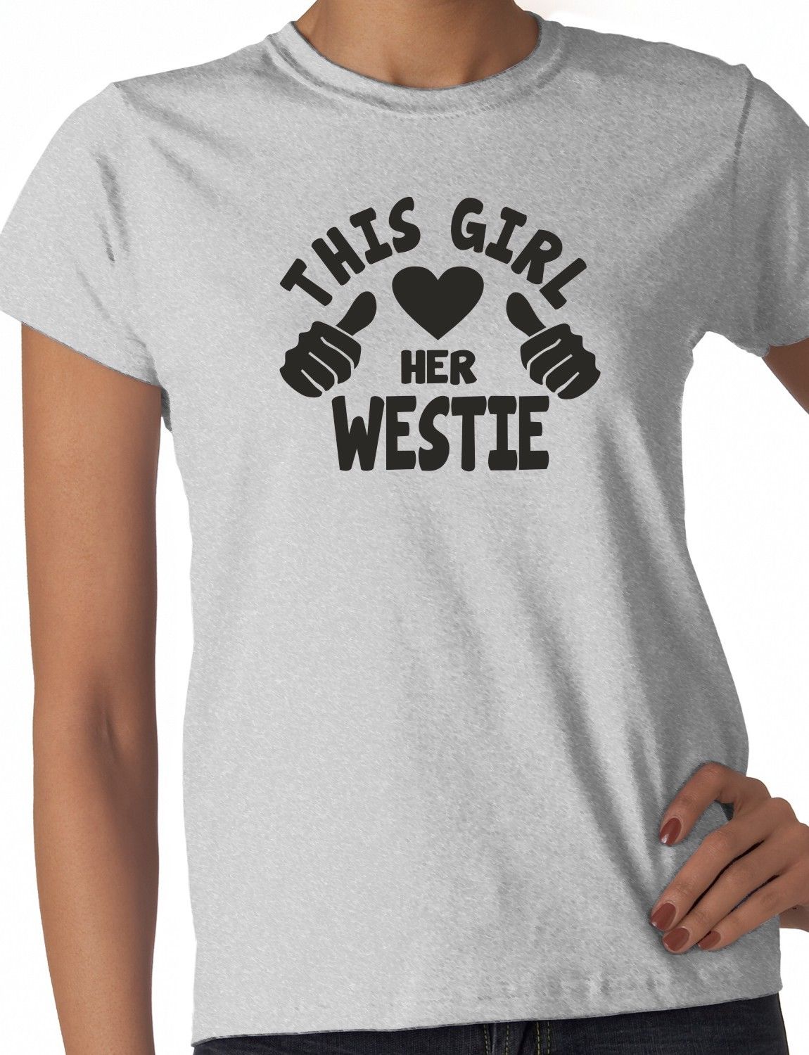 This Girl Loves Her Westie Dog Ladies T-shirt