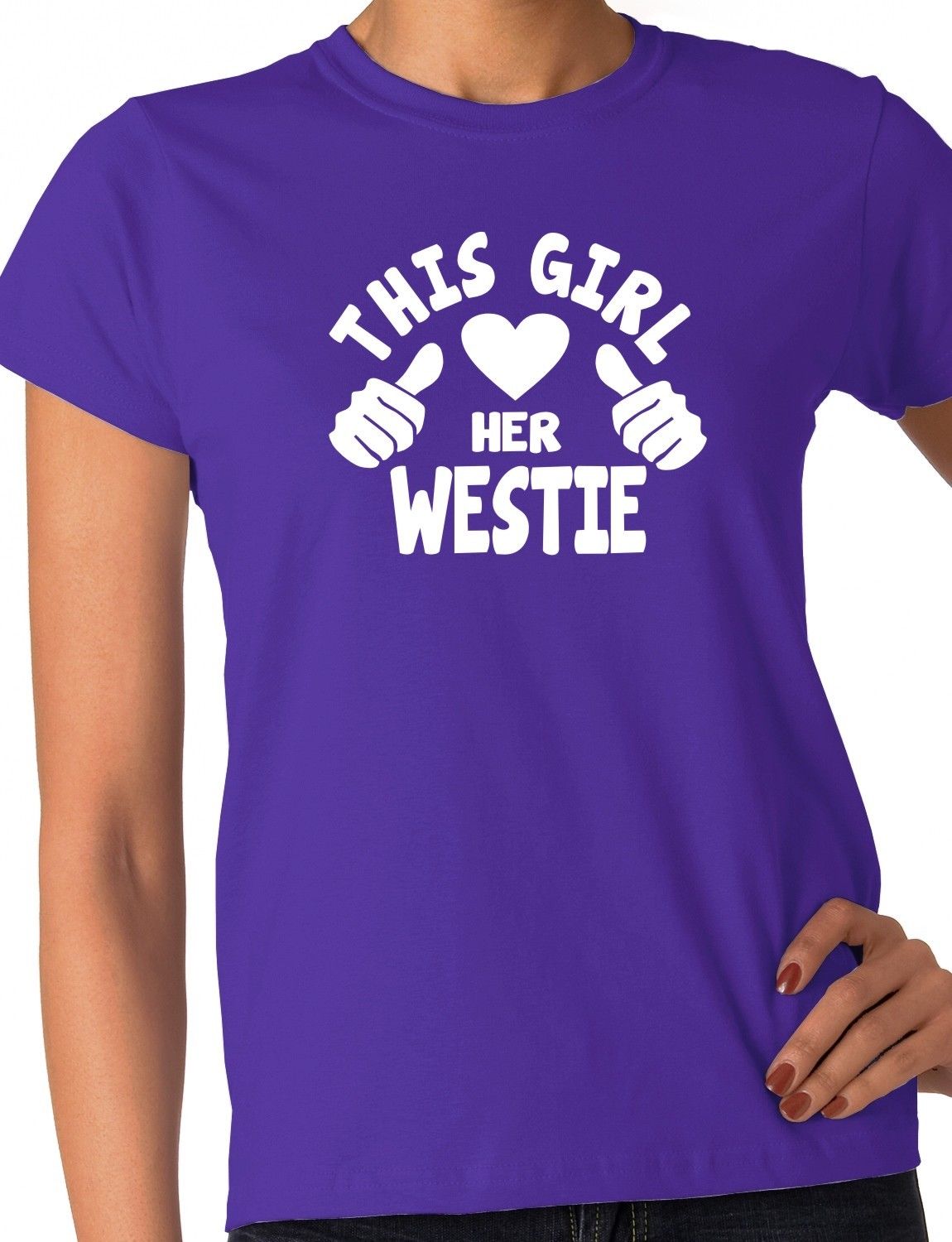 This Girl Loves Her Westie Dog Ladies T-shirt